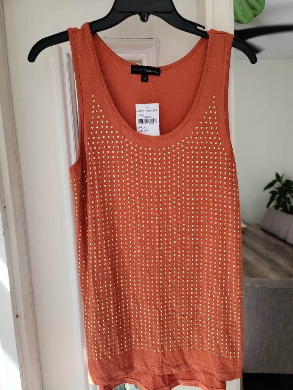 Worthington Studded Orange Tank Top
